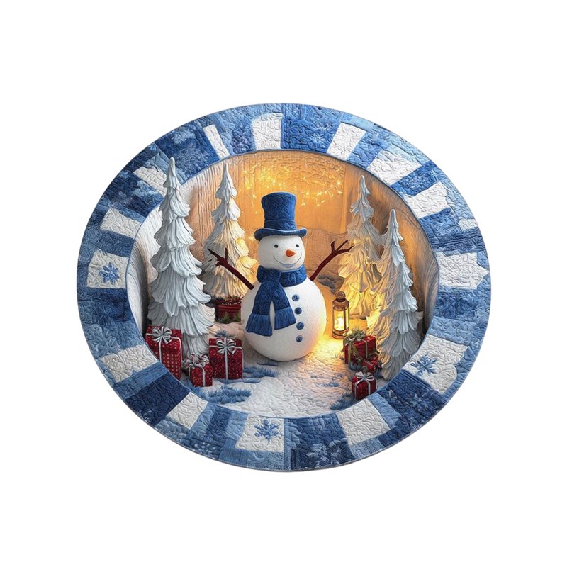 Christmas Round Non-Slip Doormat - Black+Friday Variation #12