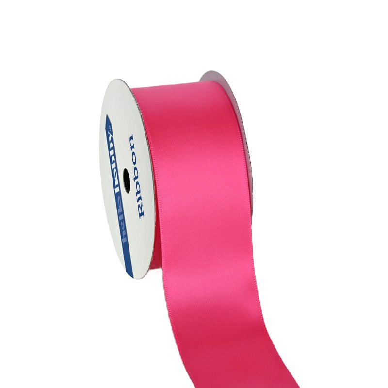 Pink Satin Ribbon 1.5 Inch Wide, 7 Yards for Gift Wrapping & Crafts