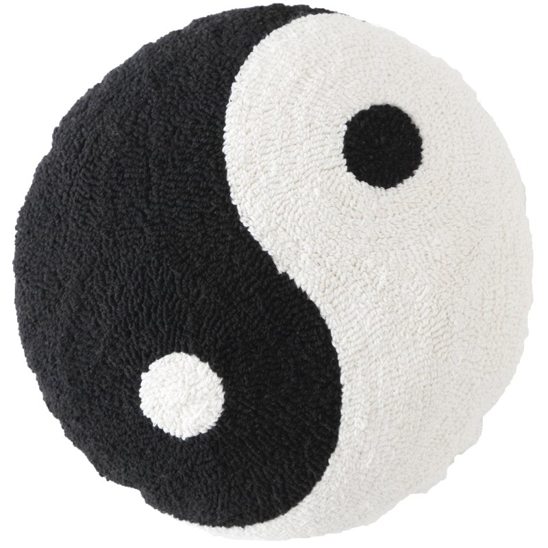 (2 Pack) Yin-Yang Decorative Pillow - Black and White Throw Cushion, 16x16 Inches - Mainstays