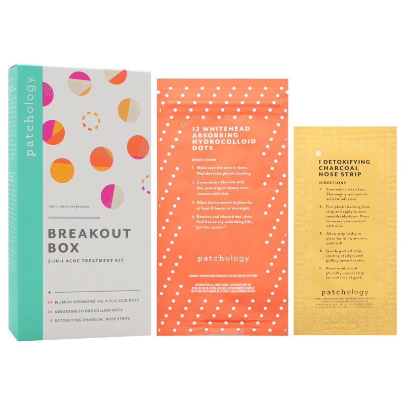 3-Piece Acne Treatment Kit: Hydrocolloid Patches & Nose Pore Strips