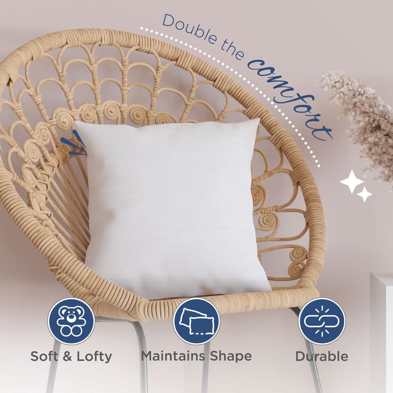 White Decorative Pillow Insert 14x14 - Soft & Supportive Cushion