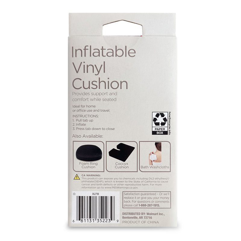 Inflatable Vinyl Cushion for Comfort - Single