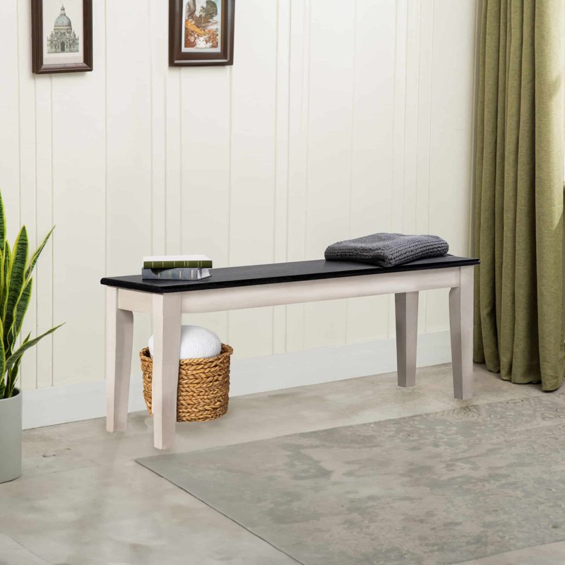 Shaker Backless Dining Bench - European Black Ash & Antique White