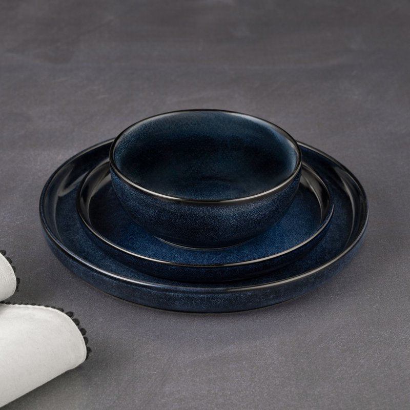 Atlantic Ceramic Bowl - Deep Blue, Microwave & Dishwasher Safe