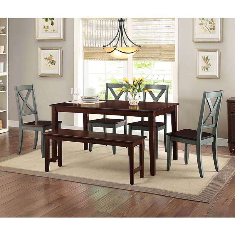 Maddox Crossing Dining Chairs Set of 2 - Blue & Dark Seafoam