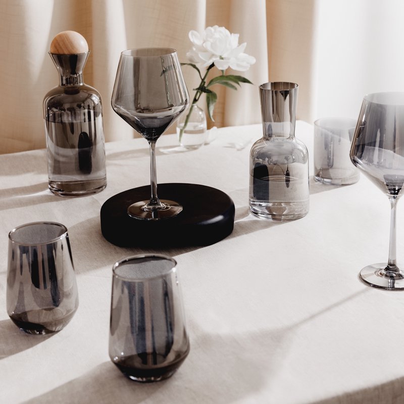 Smoke Angled Stemless Wine Glasses 3 Pack - 13.5 fl oz