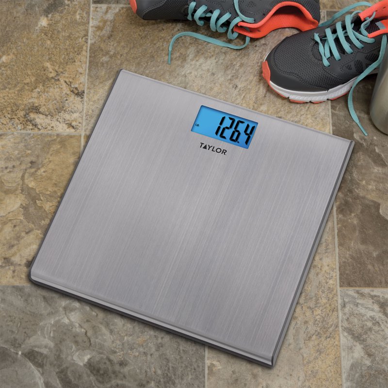 Digital Bathroom Scale Stainless Steel Thin Platform 440 lbs