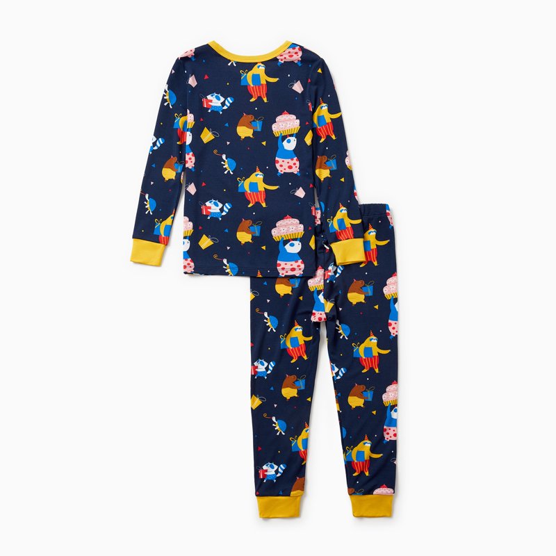 Toddler Pajama Set Viscose from Bamboo Snug Fit 2-Piece Sleepwear Tibetan Blue 5T Variation 8