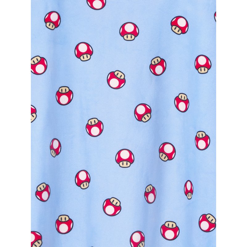 Mario Blue Girls Pajama Set - Short Sleeve Sleep Top & Shorts, Sizes 4-12