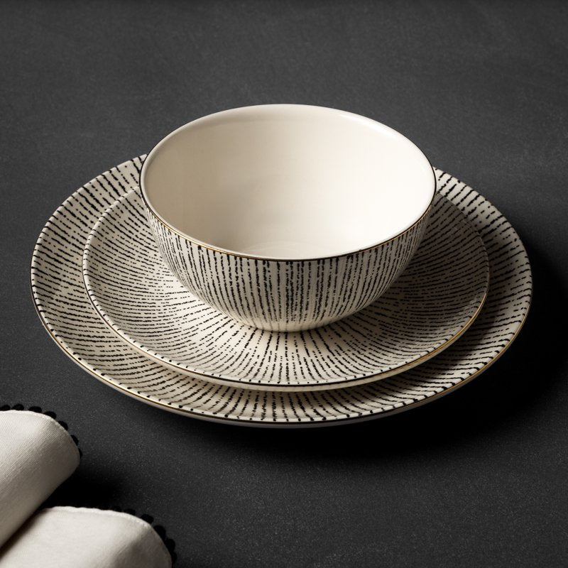 Riley Salad Plate Set - Durable Ceramic, Stylish Design - Single