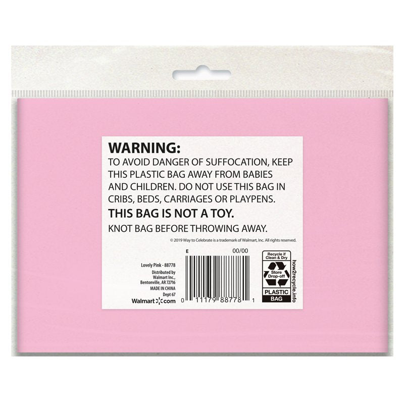 84IN Light Pink Round Plastic Table Cover - Single Pack