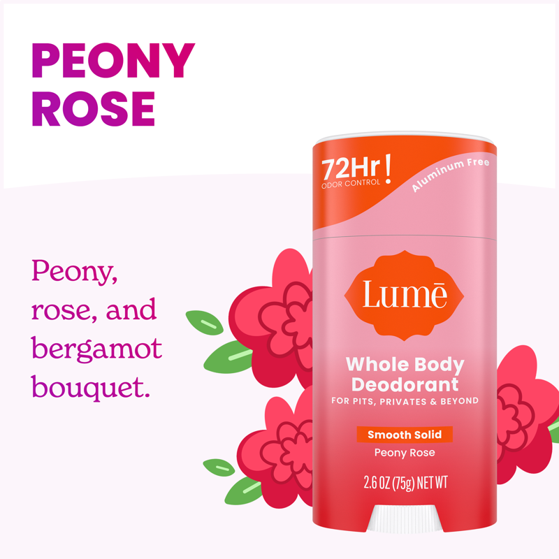 Whole Body Deodorant Stick, Aluminum-Free Odor Protection, Peony Rose, 2.6 oz
