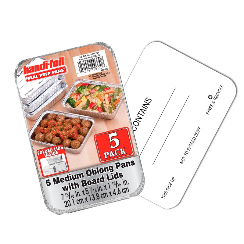 Aluminum Food Container Set with Lids - 5 Piece