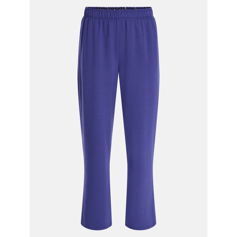 Women's Halloween Printed Lounge Pants - Foldover Waistband, Blue 2X