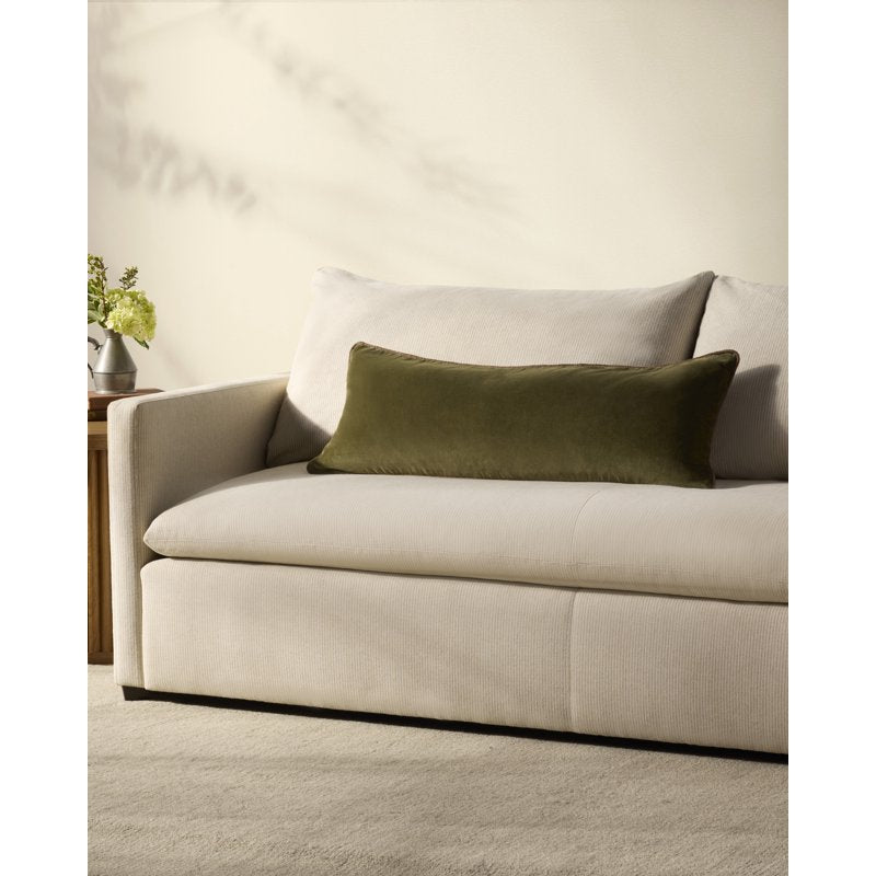 Dark Green Velvet Throw Pillow 22x22 Inches - Decorative Cushion for Living Room & Bedroom