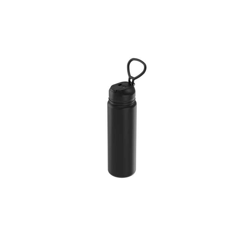 24 oz Stainless Steel Insulated Water Bottle with Straw Lid - Black