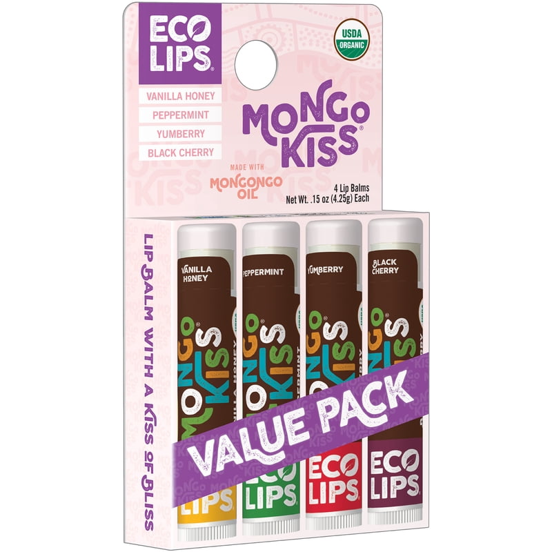 Organic Mongo Kiss Moisturizing Lip Balm Variety Pack - Natural Lip Care