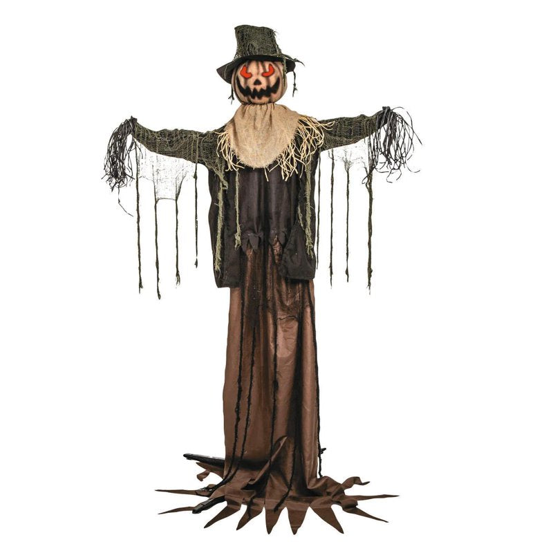 5 Ft. Animated Rising Scarecrow Halloween Decoration - Spooky Outdoor Halloween Prop