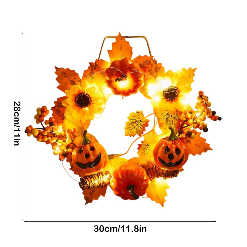 Halloween Wreath Ghost Festival Decoration 2-D Scene Wall Hanging Harvest Door Decor