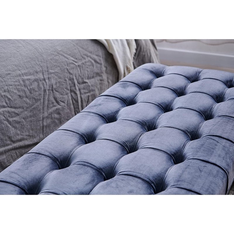 Button-Tufted Upholstered Accent Bench - Multipurpose Seating