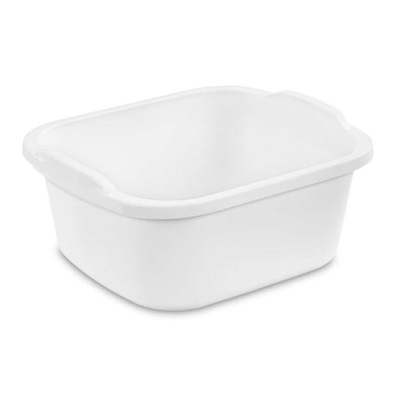 12 Quart Kitchen Dishpan - Durable Plastic, 16 Pack, White