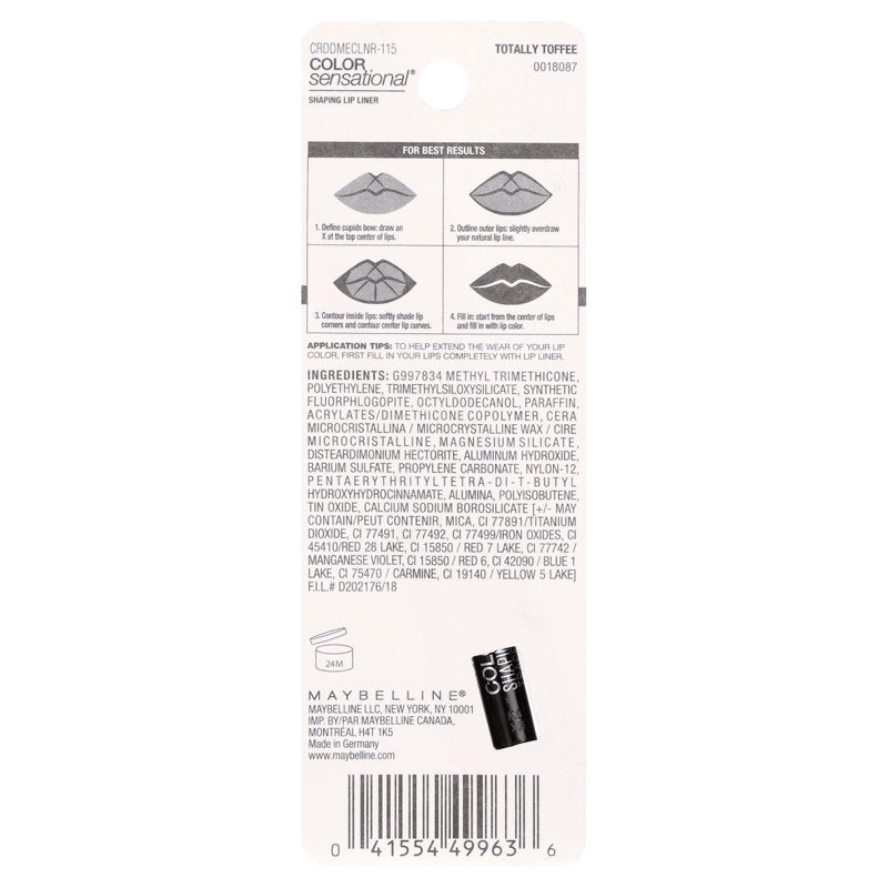 Color Sensational Shaping Lip Liner - Smudge-Proof Mechanical Pencil