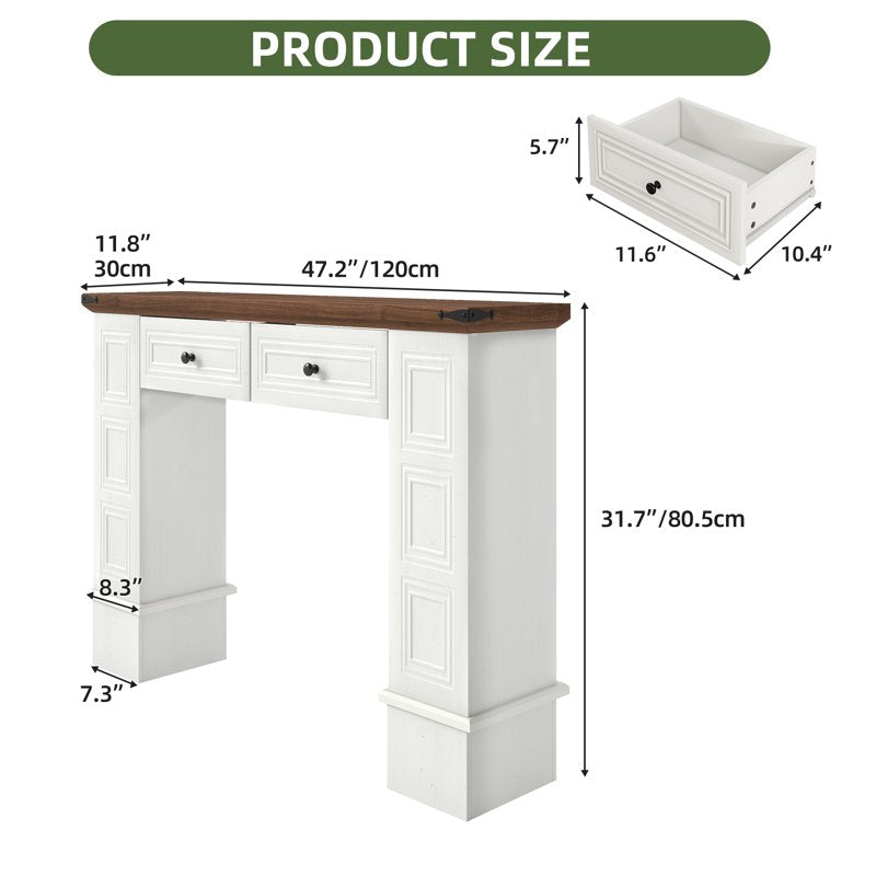 Versatile Console Table with Storage Drawers - Multiple Colors