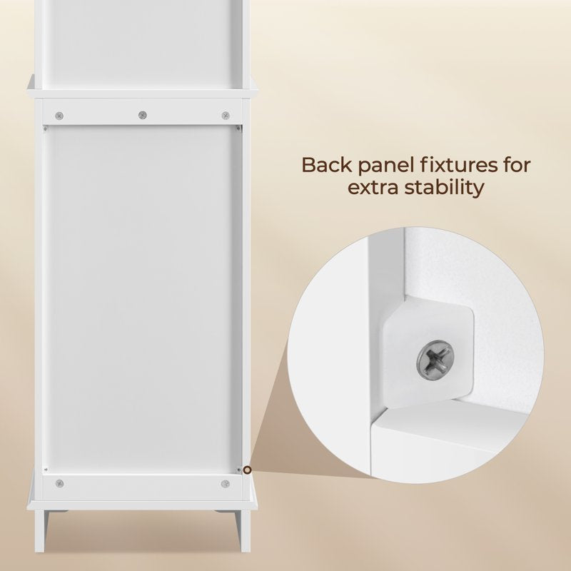 Slim Bathroom Floor Cabinet White - Space-Saving Storage Solution