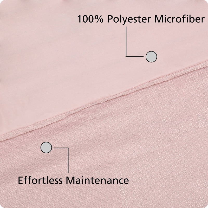 King Waffle Comforter Set with Matching Shams - Pink Dusk