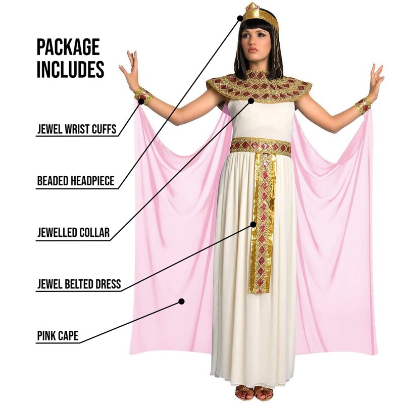 Pink Cleopatra Costume for Women - Queen of the Nile Halloween Outfit - Size S