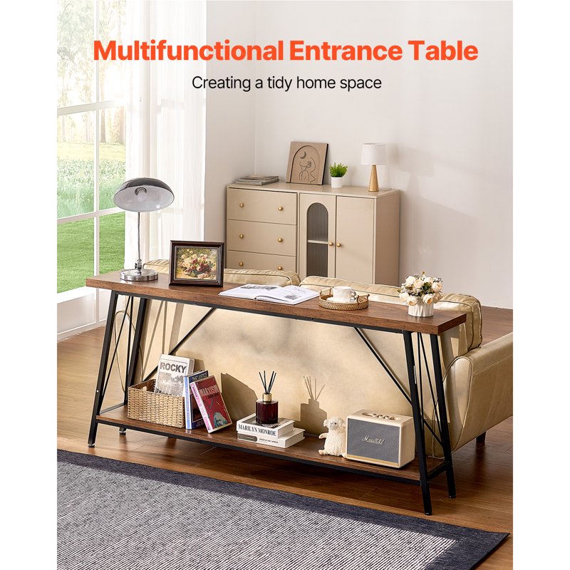 Slim Profile Console Sofa Table - 70.9 Inch Entryway Furniture