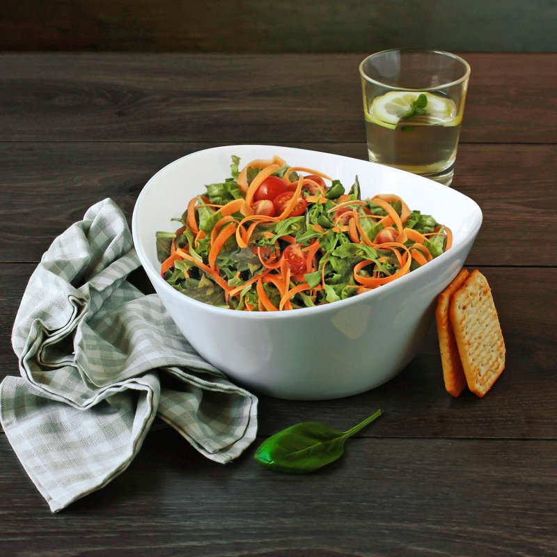 Porcelain Wavy Serve Bowl - 46 oz Capacity, White - Single