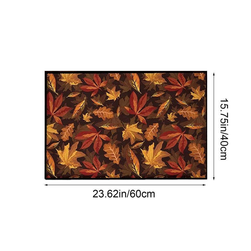 Halloween Floor Mat Indoor Outdoor Pumpkin Maple Leaf Decor I-A - 2pcs
