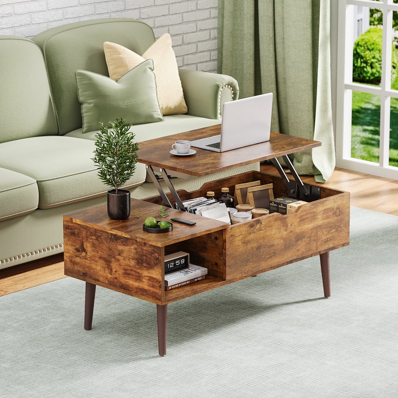 Modern Lift-Top Coffee Table with Storage - Adjustable Height