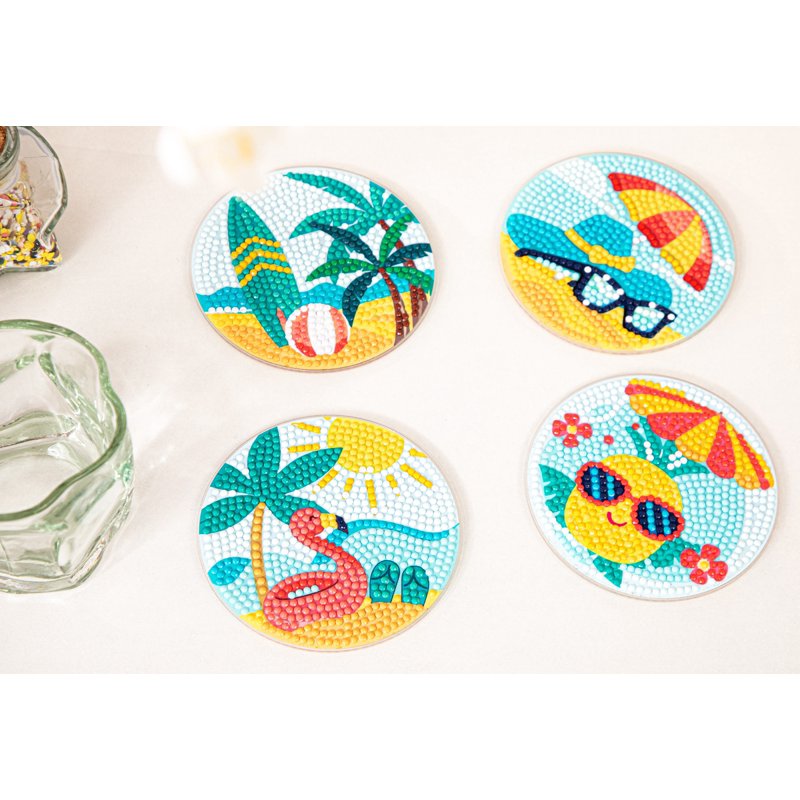 Tropical Coasters Diamond Painting Kit - 4 Pack