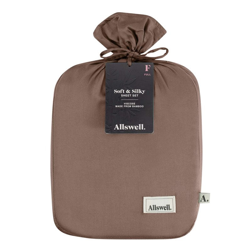 Allswell Soft & Silky Queen Viscose Bamboo Bed Sheet Set - Savanna Taupe