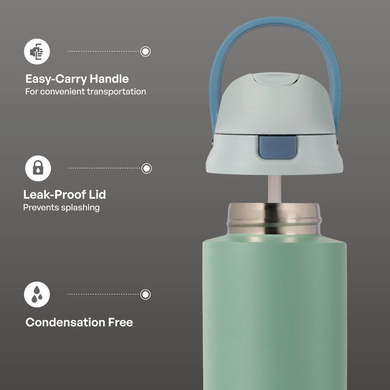 24oz Stainless Steel 2-in-1 Water Bottle with Straw & Chug Lid - Sage