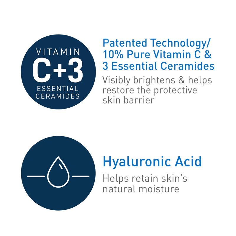 Brightening Vitamin C Face Serum with Hyaluronic Acid & Ceramides, 1 fl oz