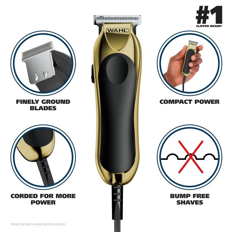 Corded Hair Trimmer - Wahl T-Pro for Trim, Detail, Fade & Shave