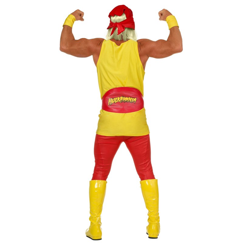 Men's Hulk Hogan Costume L - WWE Wrestling Outfit for Adults, Includes Shirt, Pants, Belt & Accessories