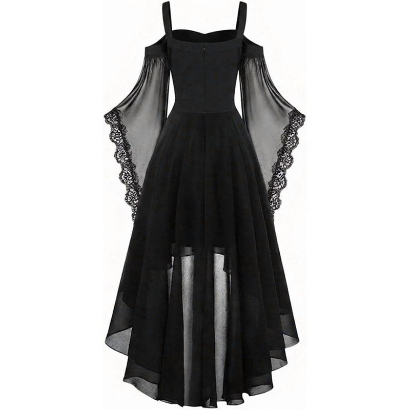 Black X-Large Gothic Witch Dress with Butterfly Sleeves Halloween Costume