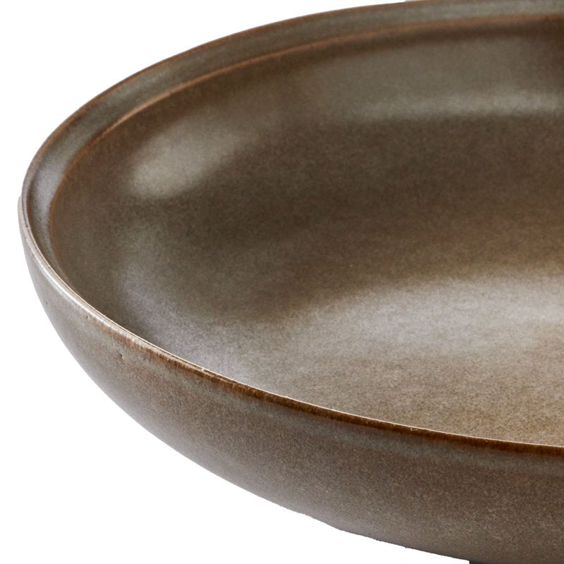 8.9-Inch Stoneware Dinner Bowl - Brown, 4 Pack