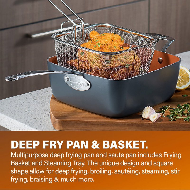 25-Piece Non-Stick Cookware Set with Utensils - Graphite/Copper