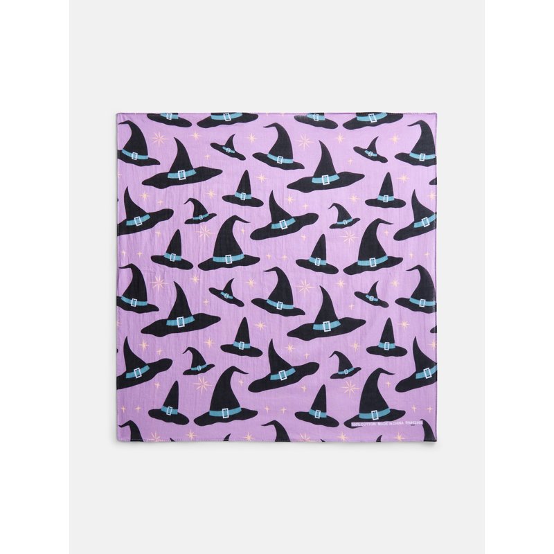 Halloween Women's Witch Hat Bandana - Purple, One Size, Cotton Accessory