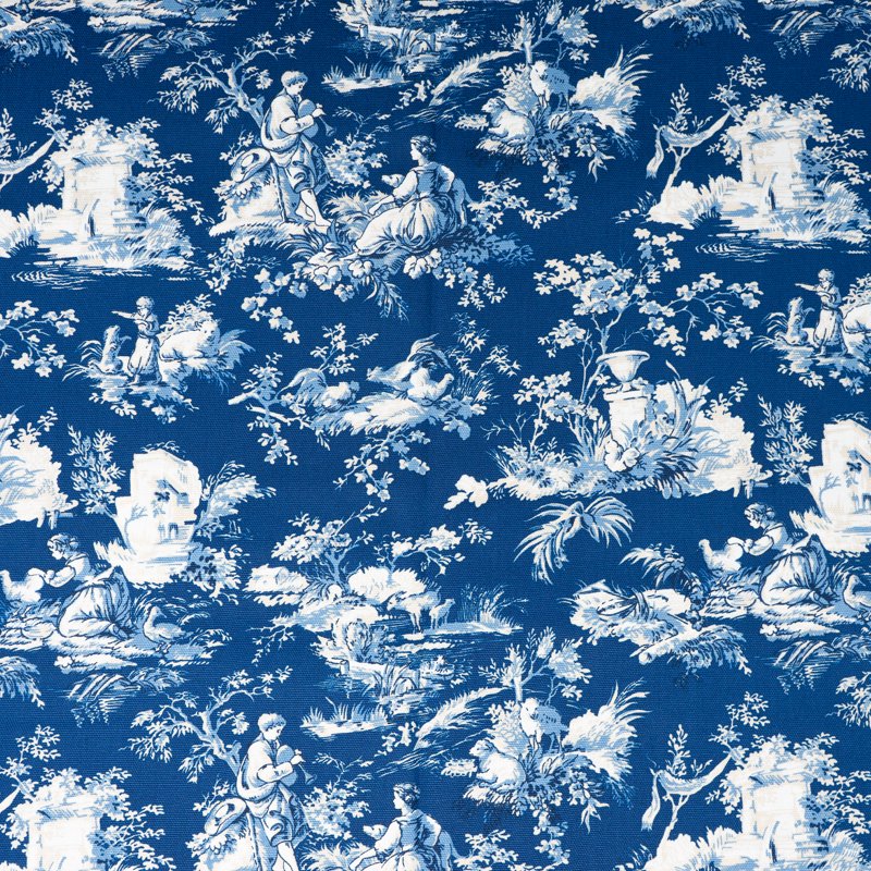 Cotton Fabric for Quilting & Sewing - Navy Toile Print, 2 Yards, 45" Wide