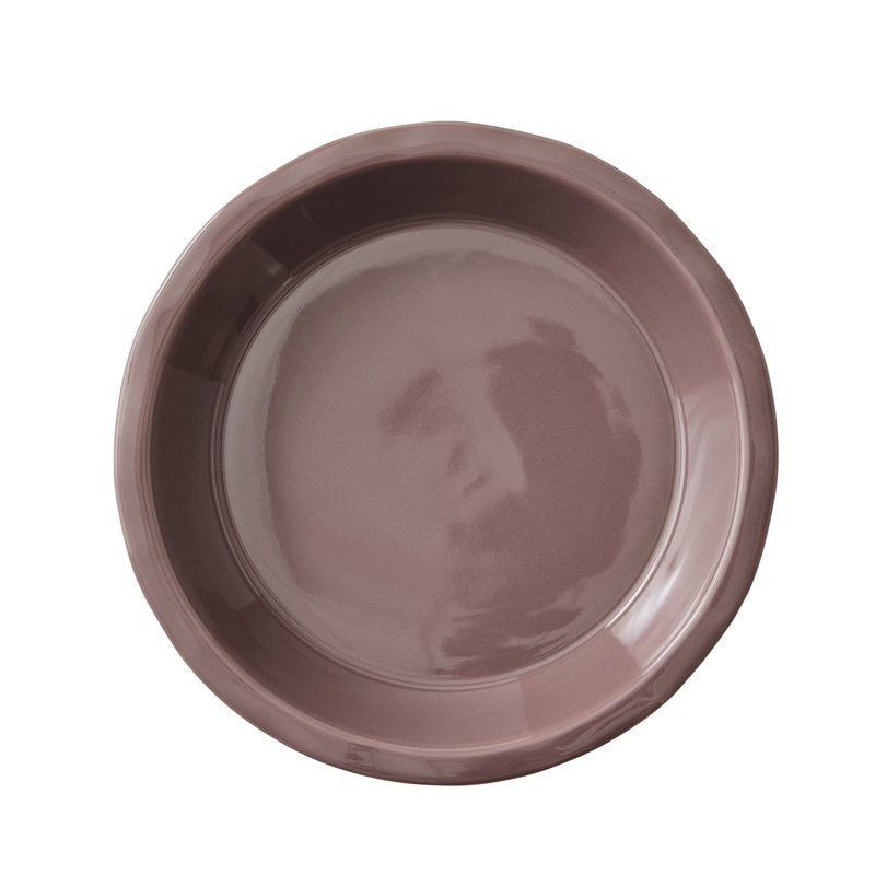 10-Inch Stoneware Pie Dish with Floral Design