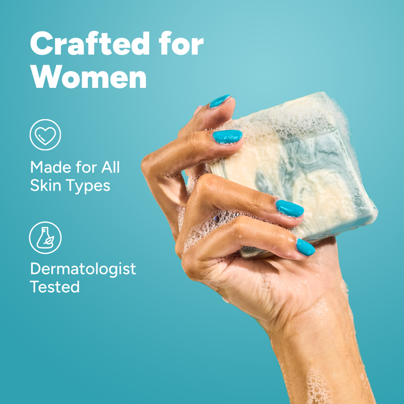 Natural Bar Soap for Women - Sky Blue Malibu Scented Body Soap, 5 Oz