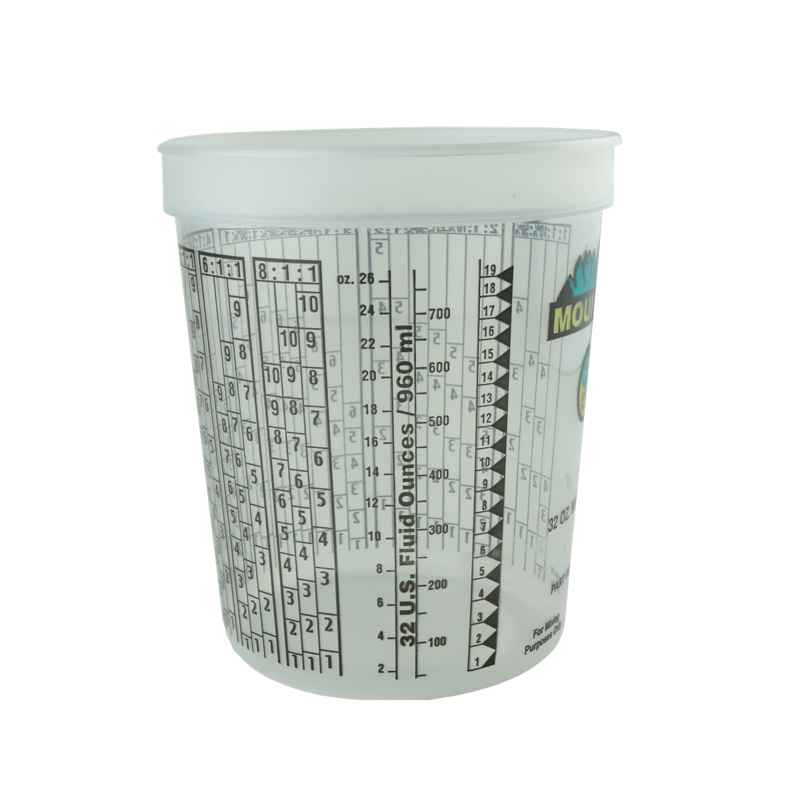 Disposable Quart Mixing Cups - 100 Count, Made in USA
