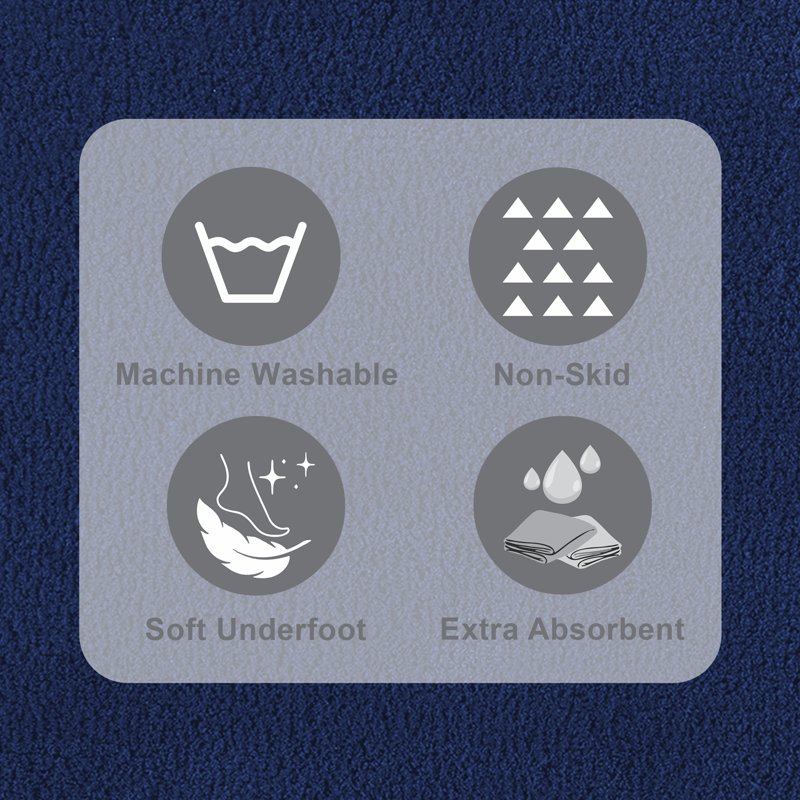 Hotel Style Blue 2-Piece Micro-Polyester Bath Rug Set - 17x24 Inches, Variation of THIS listing