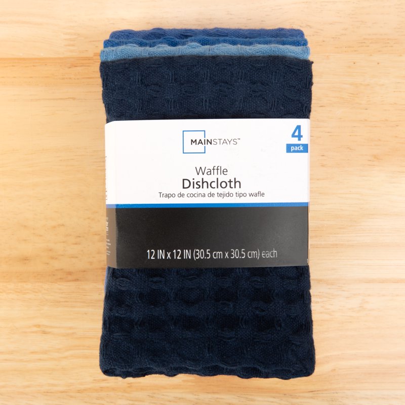 4-Piece Waffle Dishcloth Set - Navy